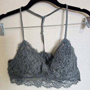 Aerie Gray Green Lace Bralette